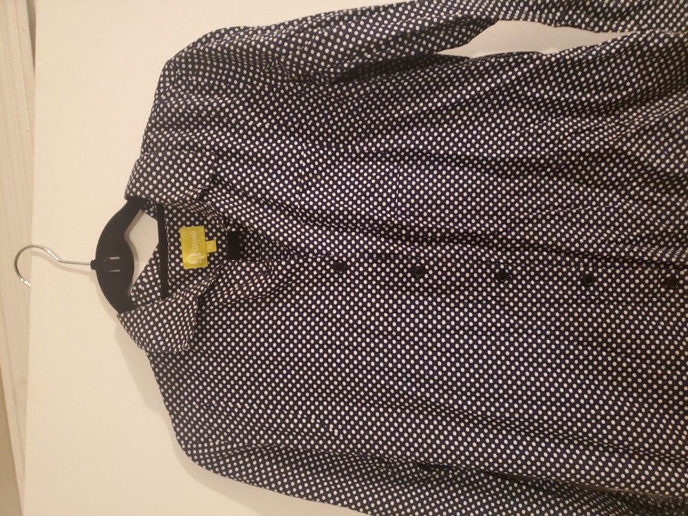QMack Navy, Polka Dot Blouse, Medium